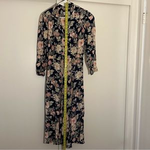 E.D MICHAELS vintage 80s dress long sleeve pockets, pleaded top Size 9/10